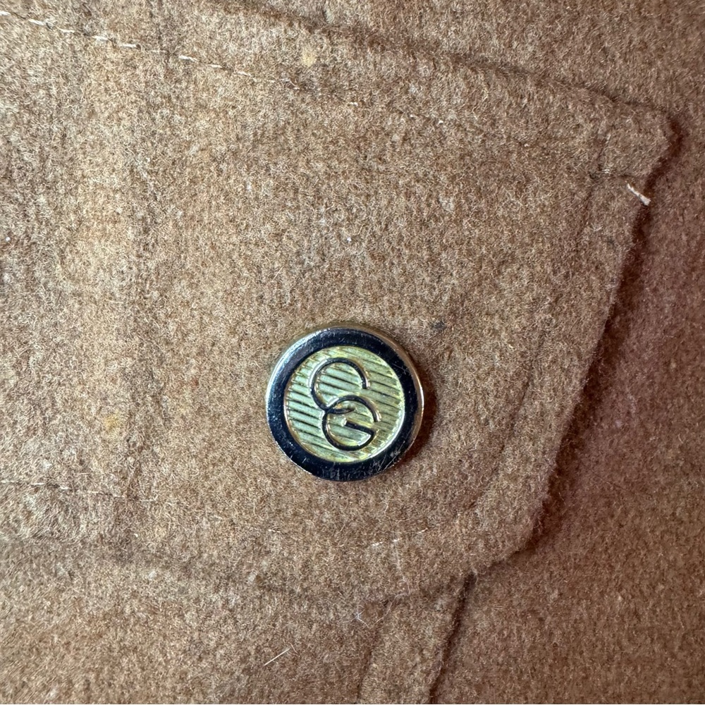 Coogi Womens Peacoat Size Large Tan Brown Button & Zip Down Warm Cozy - Picture 7 of 12